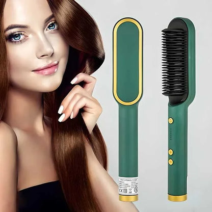2-in-1 Hair Straightener & Curler Brush – Salon Results at Home