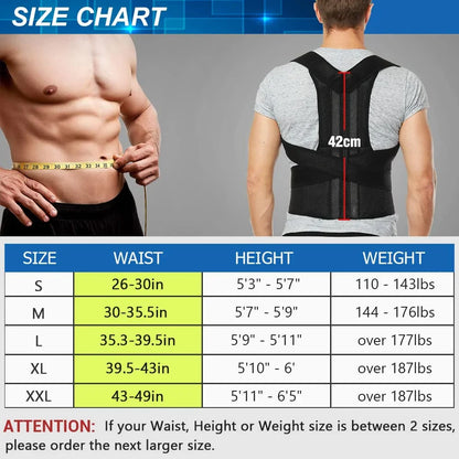 Adjustable Posture Corrector Belt – Back Spine Support for Men & Women